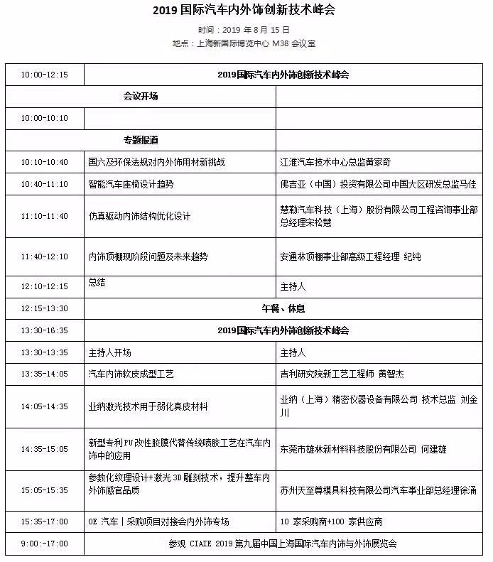 上海汽車內外飾展覽會同期活動-91视频官网APP91视频网站免费機
